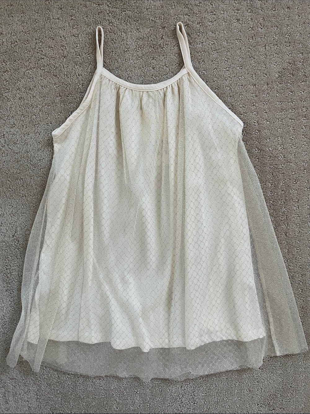 Zara girls cream shimmer sleeveless dress size 4/5 NWT